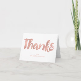 Moderne Rose Gold Liebe Hochzeit Danke-Card Dankeskarte
