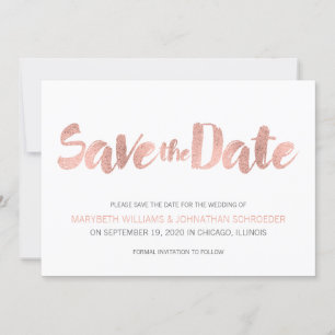 Moderne Rose Gold Liebe Save the Date Card