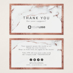 Moderne Rose Gold Marmor Luxe Business Vielen Dank