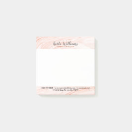 Moderne Rose-Gold-Marmor-Wirbel Post-it Klebezettel