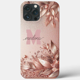 Moderne Rose Gold mit Blütenkurve11 Case-Mate iPhone Hülle