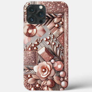 Moderne Rose Gold mit Blütenkurve13 Case-Mate iPhone Hülle