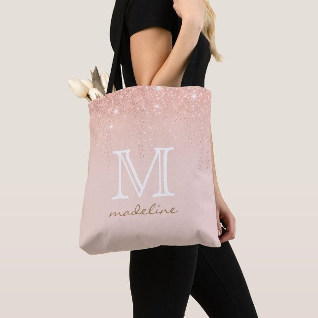 Moderne Rose Gold Monogram Script (Von Nahem)