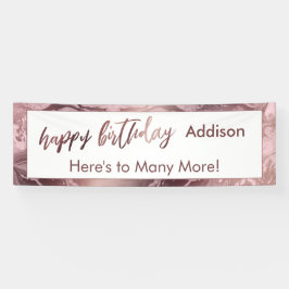 Moderne Rose Gold Pastellfarben Rosa Streifen Happ Banner