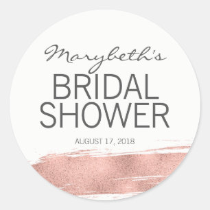 Moderne Rose Gold Pinselstrich Brautparty Sticker