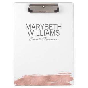 Moderne Rose Gold Pinselstrich Clipboard Klemmbrett
