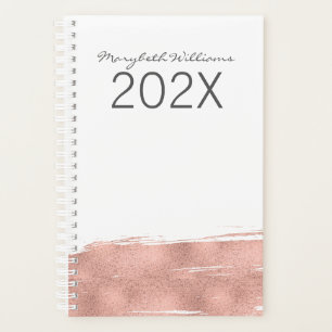 Moderne Rose Gold Pinselstrich Plane Planer