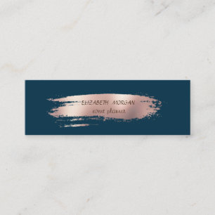 Moderne Rose Gold Pinselstriche, einfach Mini Visitenkarte