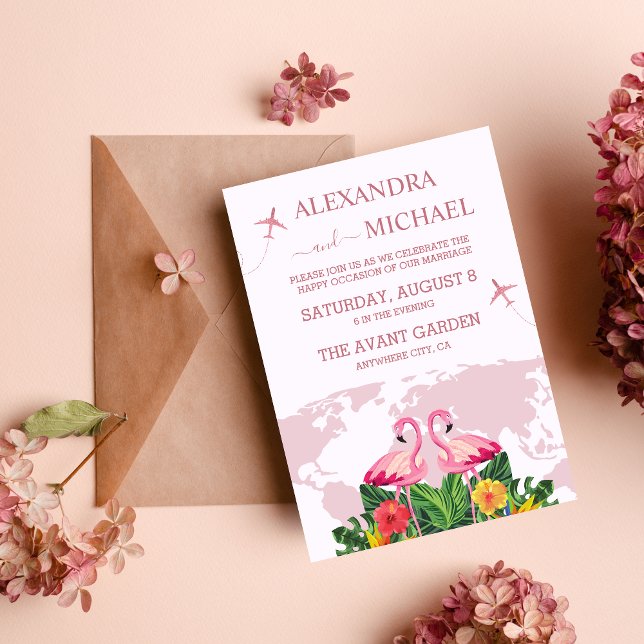 Moderne Rose Gold Reisepass Hochzeit Invi Einladung (Von Creator hochgeladen)