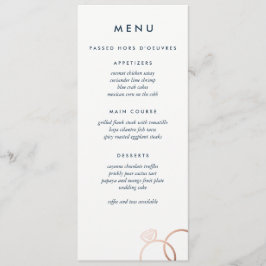 Moderne Rose Gold Rings Custom Wedding Menu Menükarte