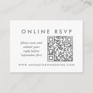 Moderne Rose Gold Rings Hochzeiten Online QR Code  Begleitkarte