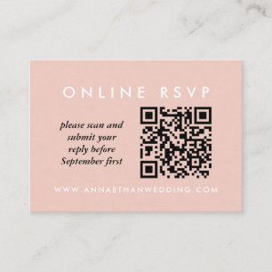 Moderne Rose Gold Rings Hochzeiten Online QR Code Begleitkarte