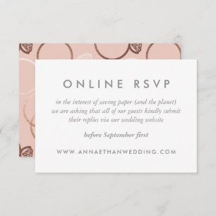 Moderne Rose Gold Rings Wedeln Online RSVP Card