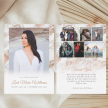 Moderne Rose Gold rosa Marmormor Gedenkfeier