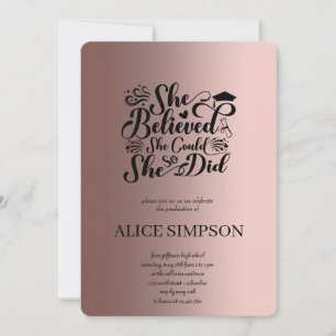 Moderne Rose Gold schick minimalistisch Foto Absch Einladung