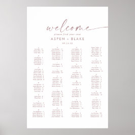 Moderne Rose Gold Script Alphabetisches Seekarten Poster