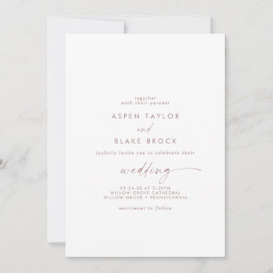 Moderne Rose Gold Script Couple & Partys Hochzeite Einladung