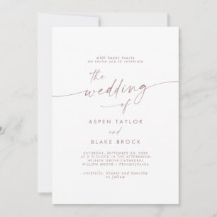 Moderne Rose Gold Script Einladung zur Hochzeit