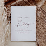 Moderne Rose Gold Script Minimal Pink 50. Geburtst Einladung<br><div class="desc">Diese moderne Rose Gold Drehbuch minimale rosa 50. Geburtstagseinladung ist perfekt für eine minimalistische Geburtstagsparty. Das schlichte rosa Rosa Rosengold-Design zeichnet sich durch eine einzigartige industrielle Schrift mit modernem Boho-Stil aus. Anpassbar in jeder Farbe. Behalt das Design minimal und elegant, wie es ist, oder personalisiere es durch Hinzufügen von eigenen...</div>