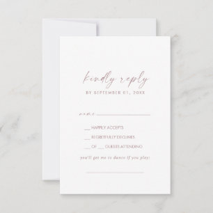 Moderne Rose Gold Script Song Request RSVP Card Karte