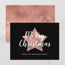Moderne Rose Gold Star Frohe Weihnachten