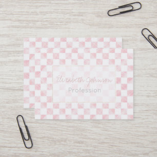 Moderne Rose Gold Strikes Schachbrettmuster Visitenkarte