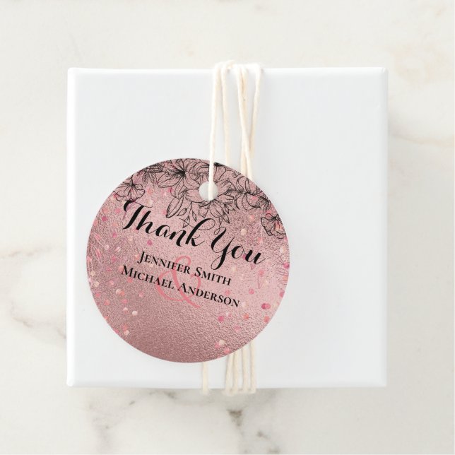 Moderne Rose Gold Trendy Budget Hochzeit Geschenkanhänger (Beispiel)