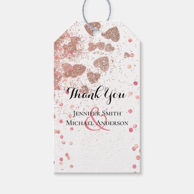 Moderne Rose Gold Trendy Budget Hochzeit Geschenkanhänger (Vorderseite)