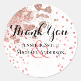 Moderne Rose Gold Trendy Budget Hochzeit Runder Aufkleber