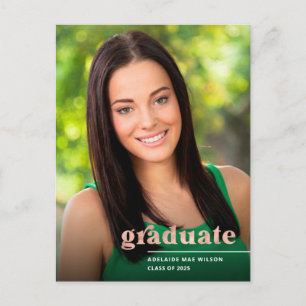 Moderne Rose Gold Typografie 2023 Foto Abschluss Postkarte