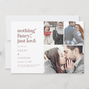 Moderne Rose Gold Typografie Nichts Extravagant 3 Save The Date