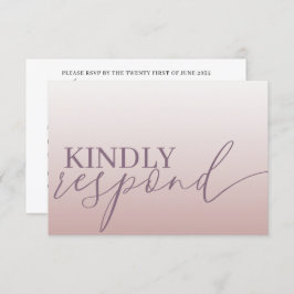 Moderne Rose Gold UAWG Calligrafy Wedding RSVP Karte