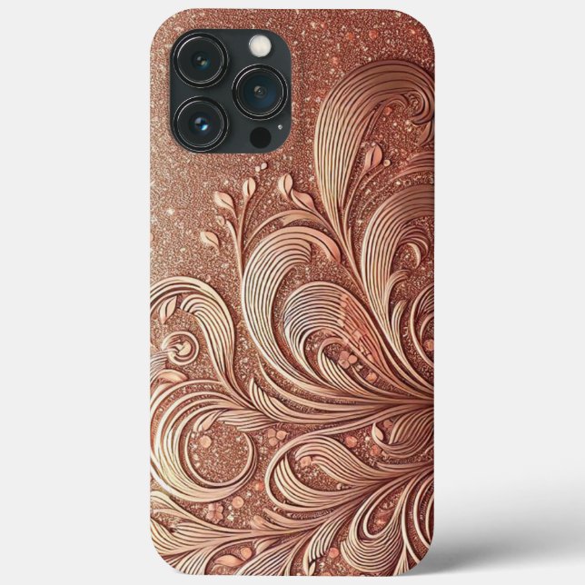 Moderne Rose Gold und Blumen2 Case-Mate iPhone Hülle (Rückseite)