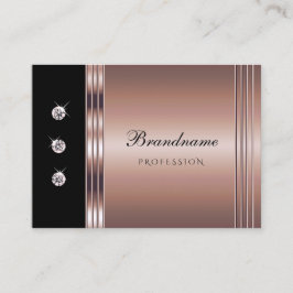 Moderne Rose Gold und Schwarz mit Leuchtdiamanten Visitenkarte