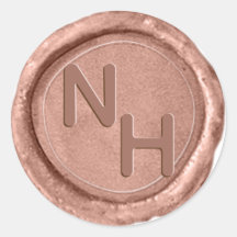 Moderne Rose Gold Wax Siegel Monogram Wedding Stic