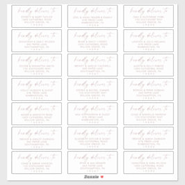 Moderne Rose Gold Wedding Guest Address Labels