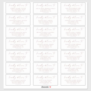 Moderne Rose Gold Wedding Guest Address Labels