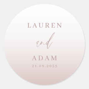 Moderne Rose Gold Wedding Monogram Runder Aufkleber