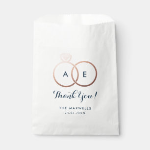Moderne Rose Gold Wedding Rings Fvor Bag Geschenktütchen