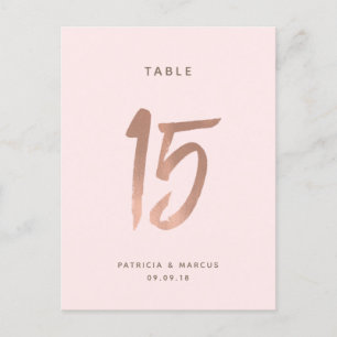 Moderne Rose Gold Wedding Tischnummer 15