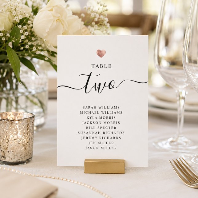 Moderne Rose Gold Wedding Tischnummer Cards (Von Creator hochgeladen)