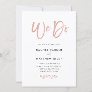 Moderne Rose Gold wir machen Einladungs-Karte Hoch Einladung