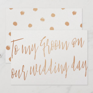 Moderne Rose Gold Zu meinem Bräutigam am Hochzeits Einladung