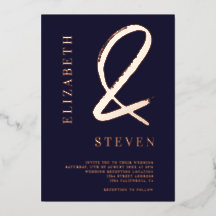 Moderne Rose goldene Ampere und Namen Foto Hochzei