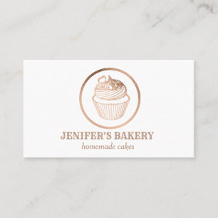 Moderne Rose Goldfolie Kuchen hausgemachte Backwar Visitenkarte