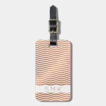 Moderne Rose Goldfolie Zickzack auf White Monogram