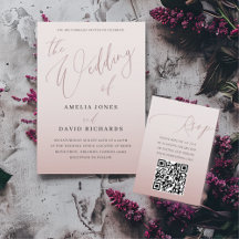 Moderne Rose-Goldkalligrafie-Hochzeit