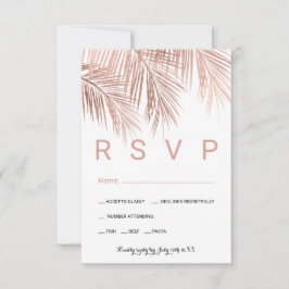 Moderne Rose Goldpalme Lebensmittel UAWG Hochzeit RSVP Karte