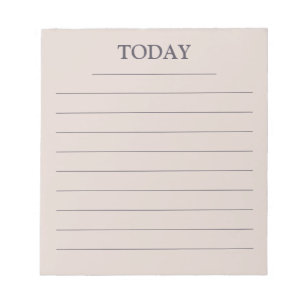 Moderne Rose Grau Lavendel HEUTE To-Do-Liste Lined Notizblock