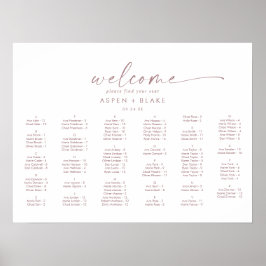 Moderne Rose Horizontaler Sitzplan Poster